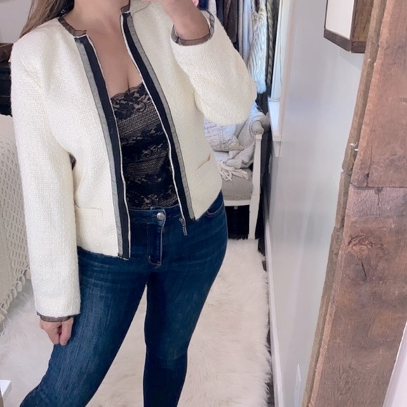 PAMELA Dennis wool blend zippered blazer jacket size small - Picture 1 of 7